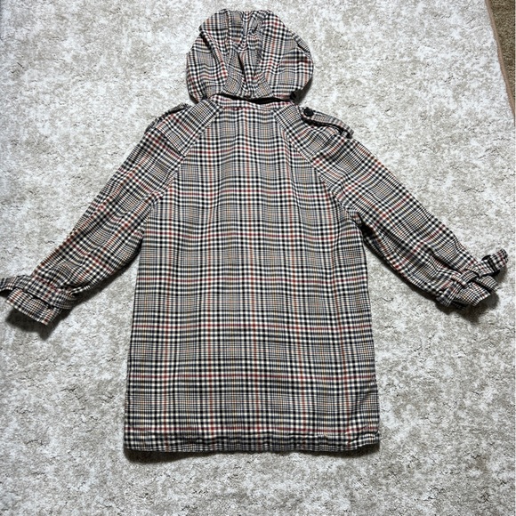 ZARA Double Breasted Trench Coat Heritage Check Size Small - Picture 8 of 10